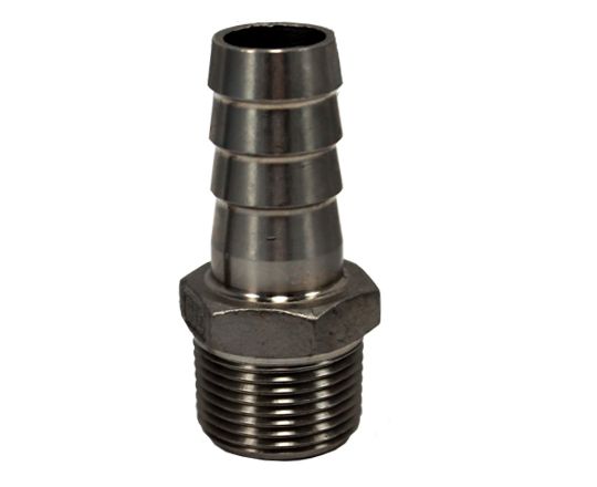 3/4 NPT Male To 3/4 Hose Barb Adapter – Red Anodized Aluminum – DNA Motoring