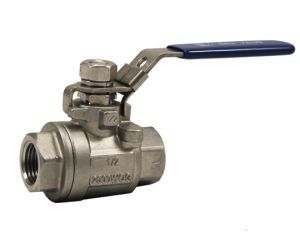 3/8 inch 2000 PSI two piece full port 316 stainless steel ball valve with NPT threaded ends