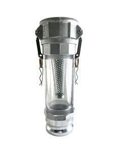 3" In-line Camlock Polycarbonate Sight Glass and Strainer Assembly