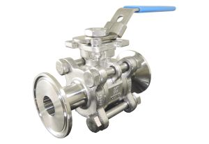 1.5" Tri-Clamp x 3/4" 3-Piece Ball Valve