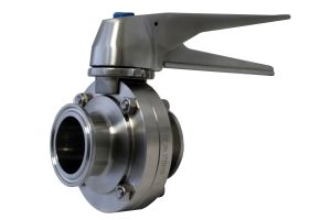 4" Tri-Clover Butterfly Valve, All Stainless Steel Squeeze Trigger