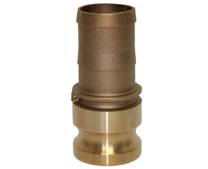 2" Type E Brass Male Cam and Groove x Hose Shank