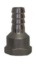 1/2" x 3/8" Female NPT Hose Barb Reducer (Stainless Steel 316)
