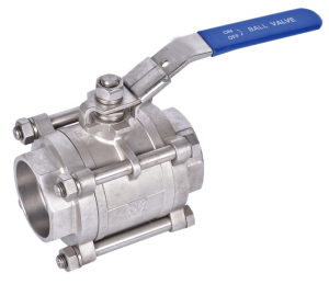 1 inch 3 piece full port ball valve made from 316 stainless steel with socket weld ends