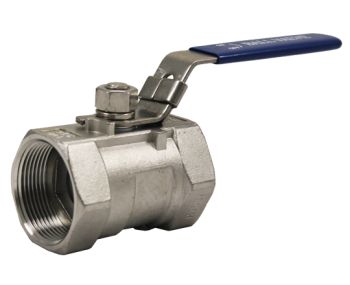 2" One-piece standard port ball valve made from 316 stainless steel with NPT threaded ends