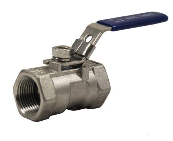 1/4" One-piece standard port ball valve made from 316 stainless steel with NPT threaded ends