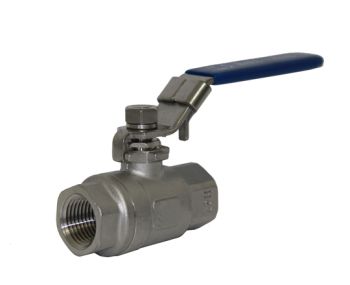 1/2 inch two piece full port ball valve made from 316 stainless steel with NPT threaded ends