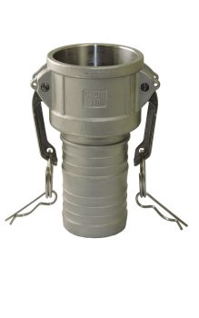 Type C Stainless Steel Female Coupler x Hose Shank with Crimp Collar