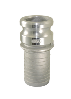 2" Type E Aluminum 2" Male Hose Cam and Groove x 2" Hose Shank (Crimp Collar)