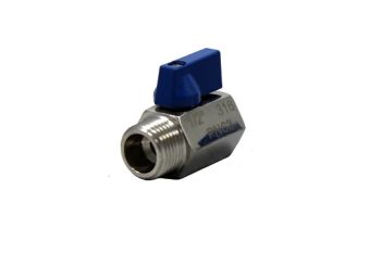 1/4" Stainless Steel Mini Ball Valve (Male Thread x Female Thread)