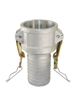 2" Type C Aluminum Female Hose Cam & Groove x Hose Shank (Multi-Barb)