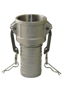 1 1/4" Type C Stainless Steel 1 1/4" Female Hose Cam and Groove x 1 1/4" Hose Shank (Crimp Collar)