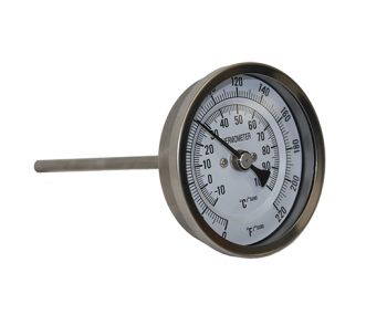 Brew Thermometer with 3"Face and 1/2" NPT