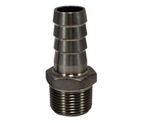 3/8” Hose Barb x 1/2" Male NPT Thread (Stainless Steel)
