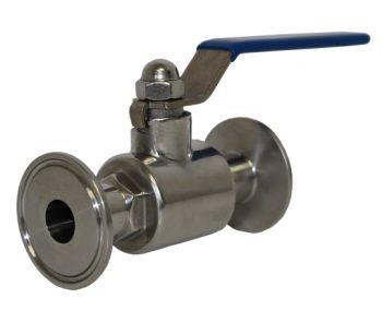 Two Way & Three Piece YaeKoo 1 Sanitary Ball Valve Fits 1.5 Tri-Clamp Clover Stainless Steel 304 PTFE Lined 